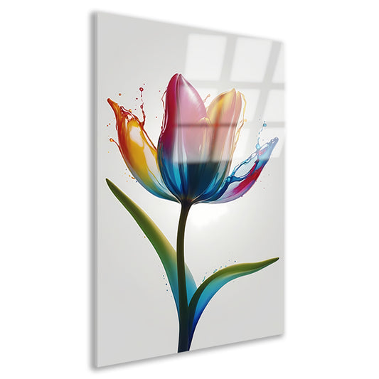 Kleurrijke Tulp in Vloeibare Beweging acrylglas