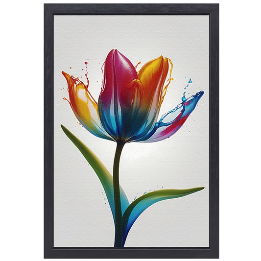Kleurrijke Tulp in Vloeibare Beweging canvas met baklijst