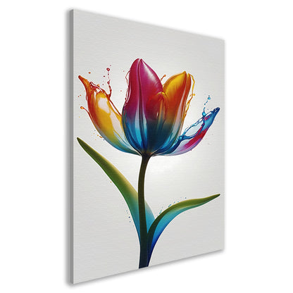 Kleurrijke Tulp in Vloeibare Beweging canvas