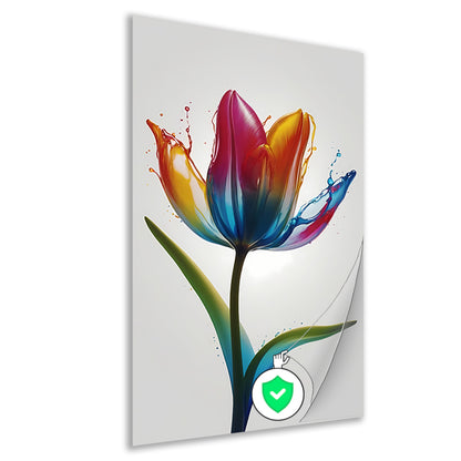 Kleurrijke Tulp in Vloeibare Beweging poster