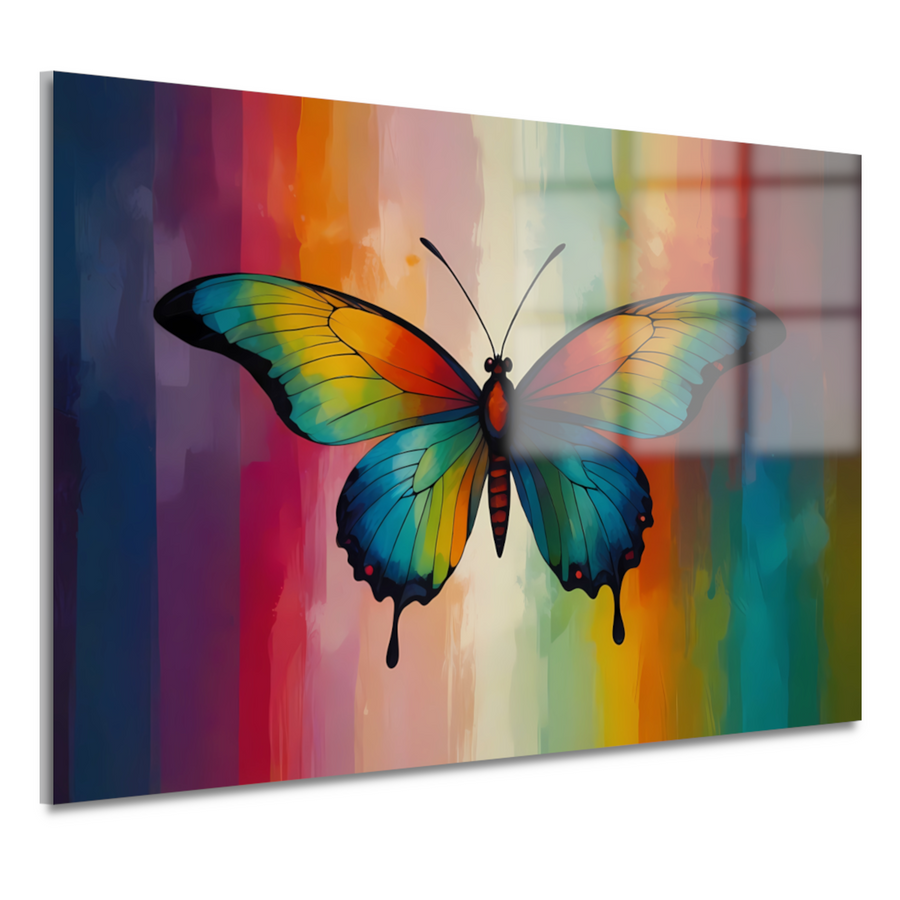 Abstracte kleurexplosie in vlindervorm acrylglas