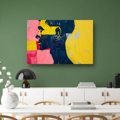 Kleurrijk abstract portret van een man canvas