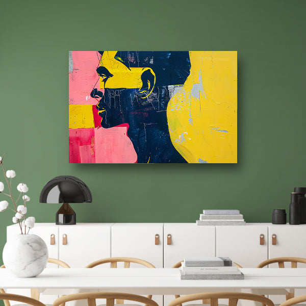 Kleurrijk abstract portret van een man acrylglas