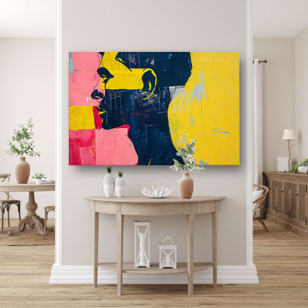 Kleurrijk abstract portret van een man acrylglas
