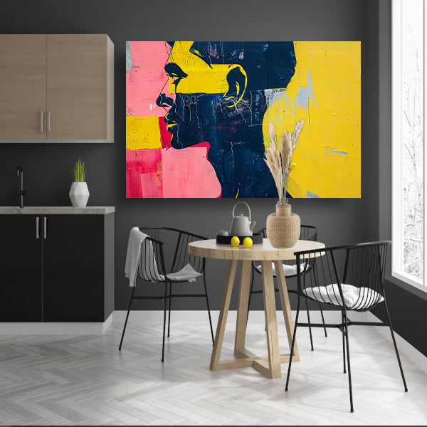 Kleurrijk abstract portret van een man acrylglas