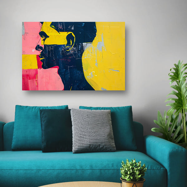 Kleurrijk abstract portret van een man acrylglas