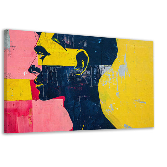 Kleurrijk abstract portret van een man canvas