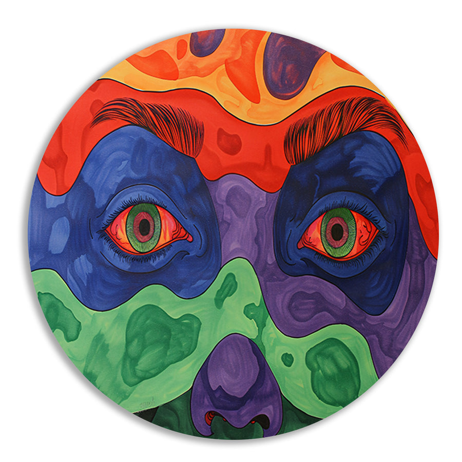 Hypnotische ogen in kleurrijke abstractie forex muurcirkel