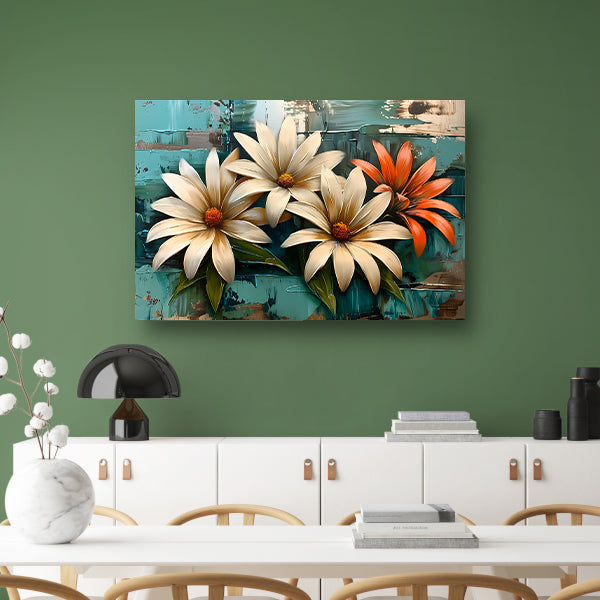 Abstracte bloemen met levendige kleuren poster