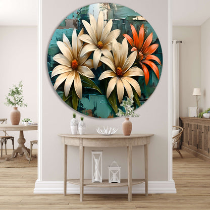 Abstracte bloemen met levendige kleuren forex muurcirkel