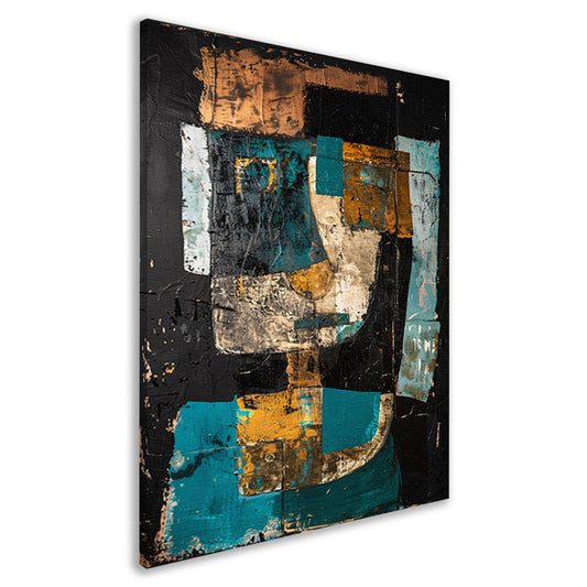 Abstract expressief portret in dynamische kleuren canvas