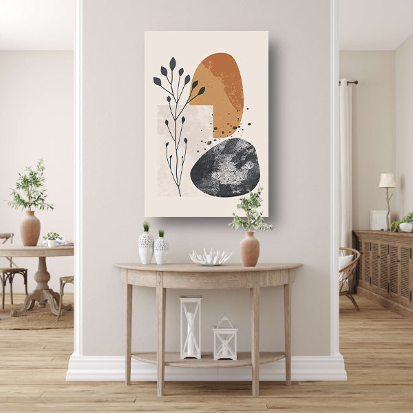 Abstract Kunst: Plant en Vormen canvas