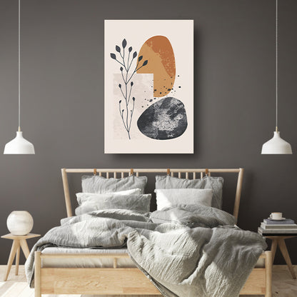 Abstract Kunst: Plant en Vormen canvas