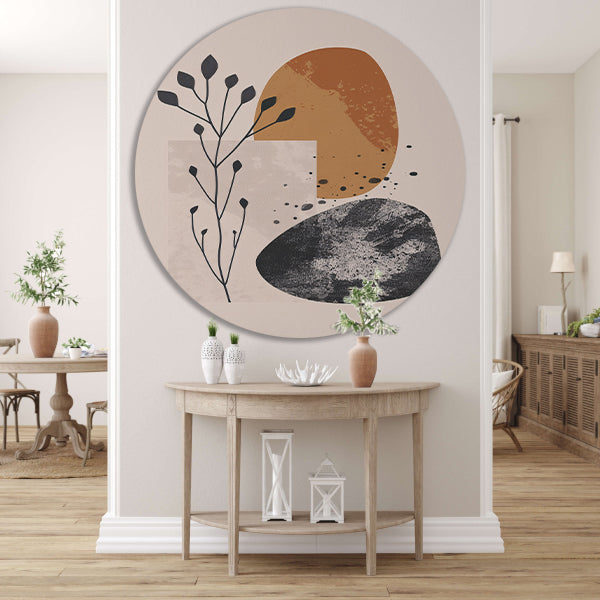 Abstract Kunst: Plant en Vormen forex muurcirkel