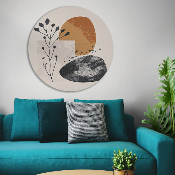 Abstract Kunst: Plant en Vormen forex muurcirkel