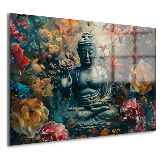 Mediterende Boeddha in Lotus acrylglas