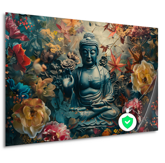 Mediterende Boeddha in Lotus poster