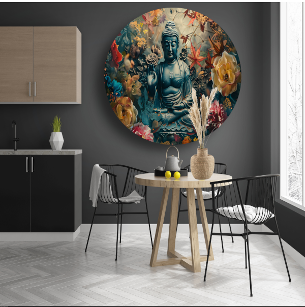 Mediterende Boeddha in Lotus forex muurcirkel