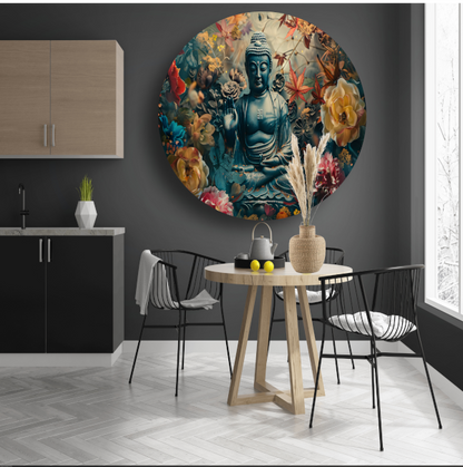 Mediterende Boeddha in Lotus forex muurcirkel