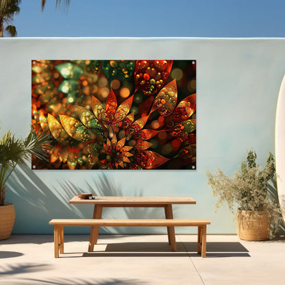 Abstracte Bloemen Compositie tuinposter