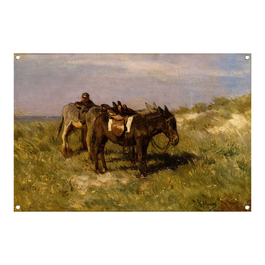 Strandezels te Katwijk - Anton Mauve tuinposter