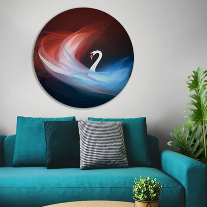 Minimalistische cirkelcompositie in primaire kleuren aluminium muurcirkel