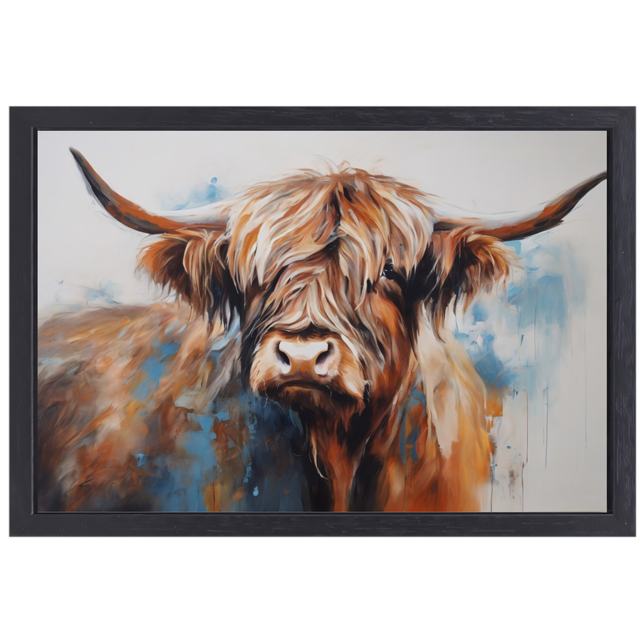 Impressionistisch Portret van een Schotse Hooglander canvas met baklijst