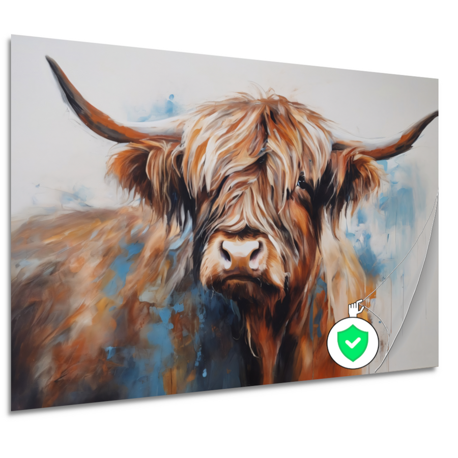 Impressionistisch Portret van een Schotse Hooglander poster