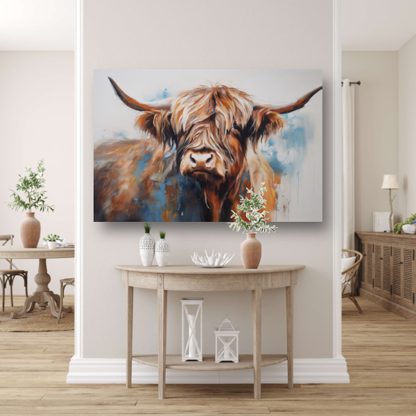 Impressionistisch Portret van een Schotse Hooglander acrylglas