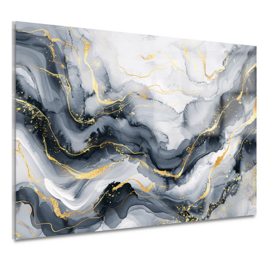 Abstracte Marmeren Pracht met Gouden Aders acrylglas