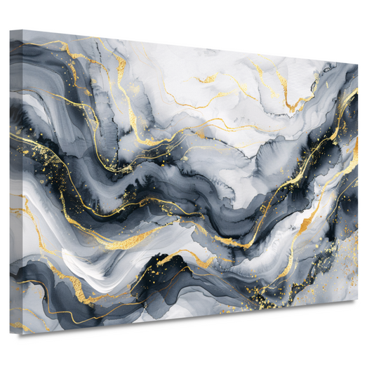 Abstracte Marmeren Pracht met Gouden Aders canvas