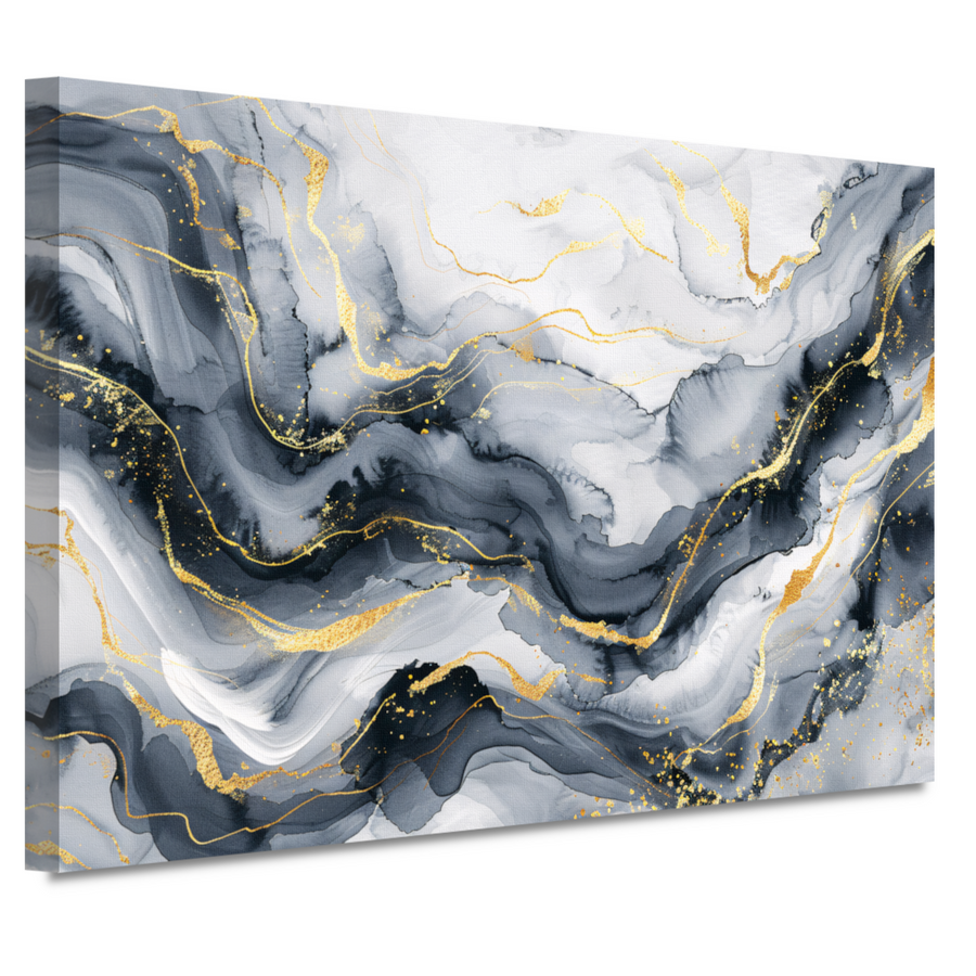 Abstracte Marmeren Pracht met Gouden Aders canvas