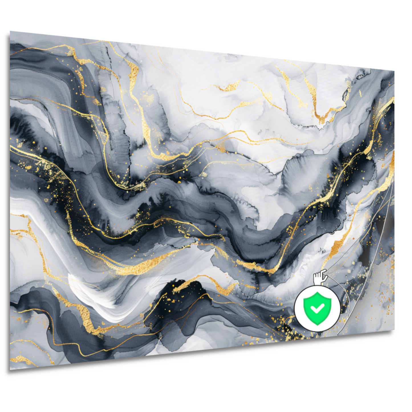 Abstracte Marmeren Pracht met Gouden Aders poster