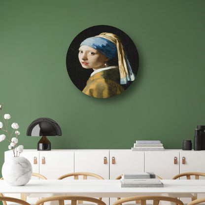 Meisje met de Parel - Johannes Vermeer aluminium muurcirkel