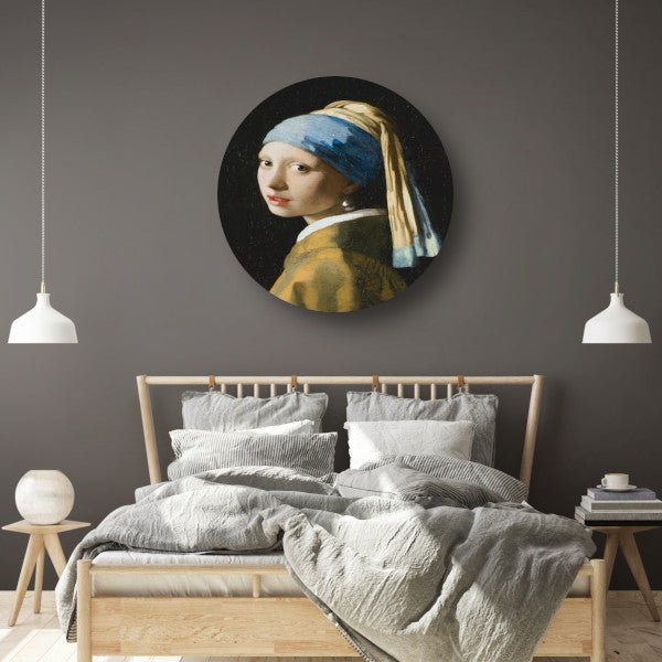Meisje met de Parel - Johannes Vermeer aluminium muurcirkel
