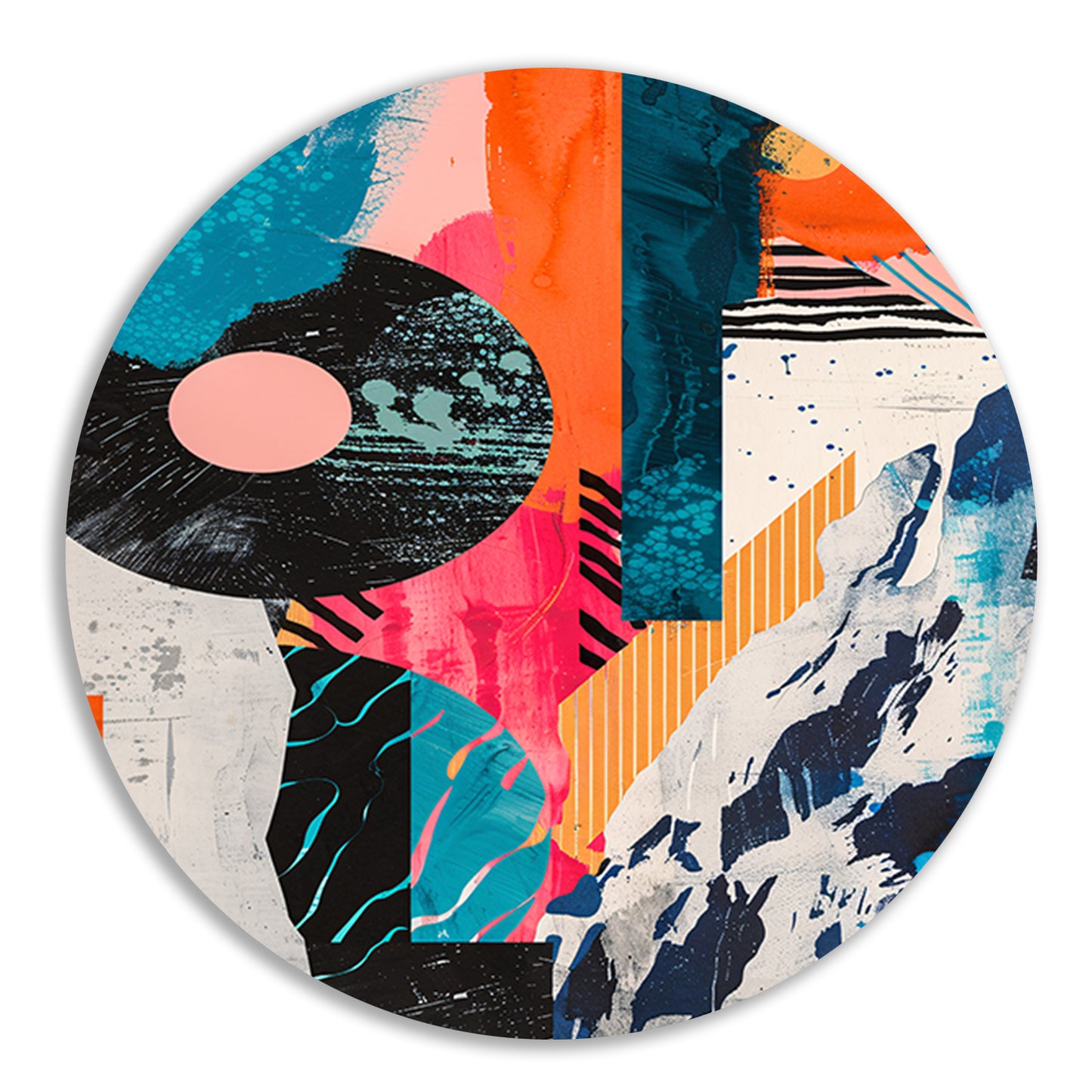 Abstract Kleuren Explosie met Vormen forex muurcirkel