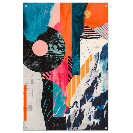 Abstract Kleuren Explosie met Vormen tuinposter