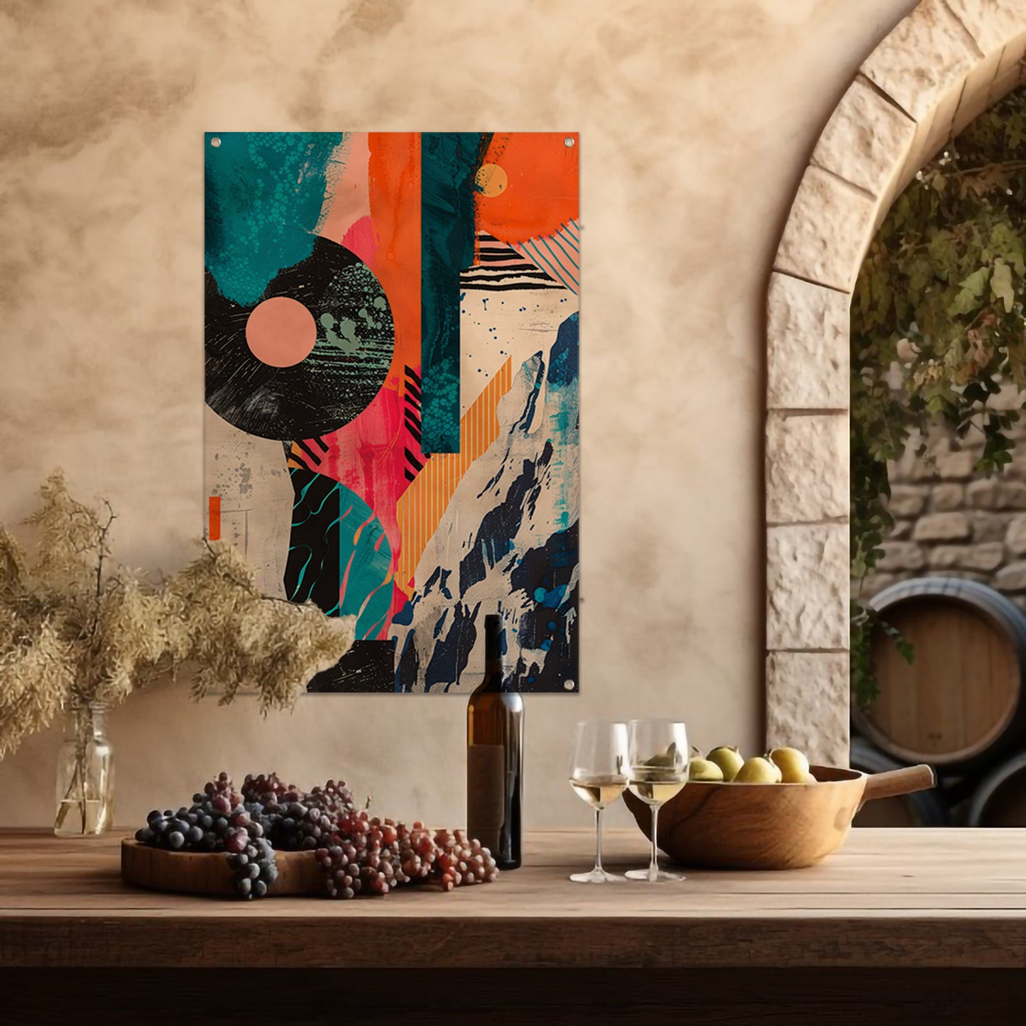 Abstract Kleuren Explosie met Vormen tuinposter