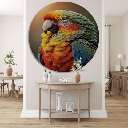 Kleurrijke papegaai bij zonsondergang forex muurcirkel