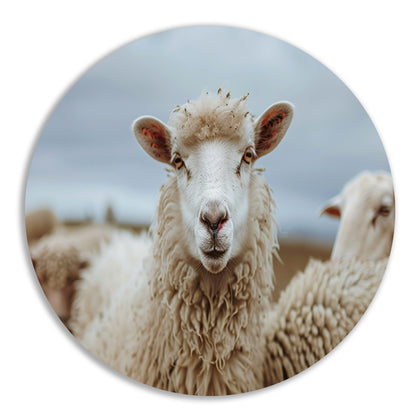 Schaap centraal in een rustige kudde forex muurcirkel