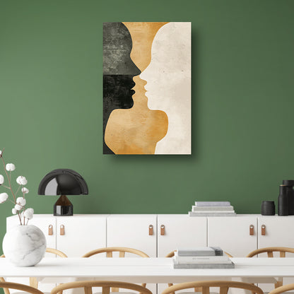 Abstracte silhouetten in harmonieuze contrasten canvas