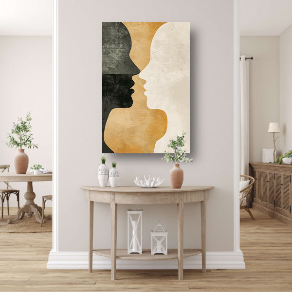Abstracte silhouetten in harmonieuze contrasten canvas