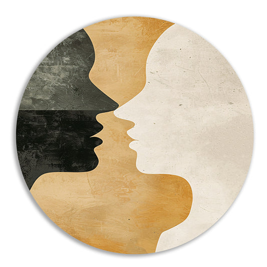 Abstracte silhouetten in harmonieuze contrasten forex muurcirkel