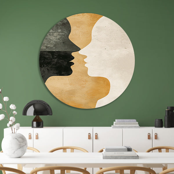 Abstracte silhouetten in harmonieuze contrasten forex muurcirkel