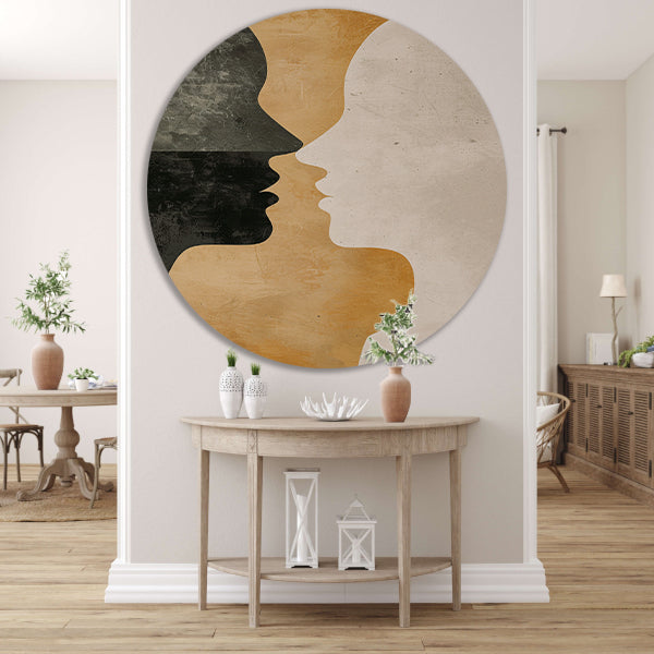 Abstracte silhouetten in harmonieuze contrasten forex muurcirkel
