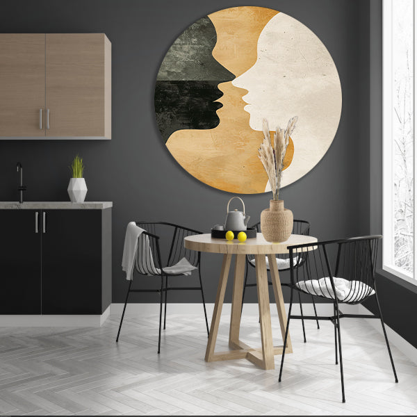 Abstracte silhouetten in harmonieuze contrasten forex muurcirkel