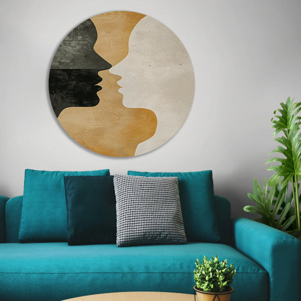 Abstracte silhouetten in harmonieuze contrasten forex muurcirkel