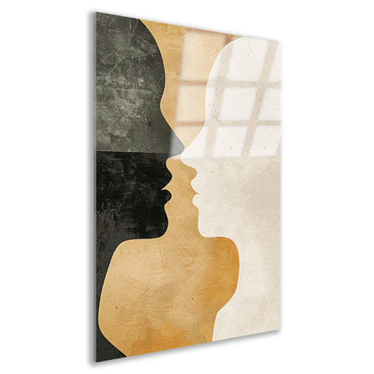 Abstracte silhouetten in harmonieuze contrasten acrylglas