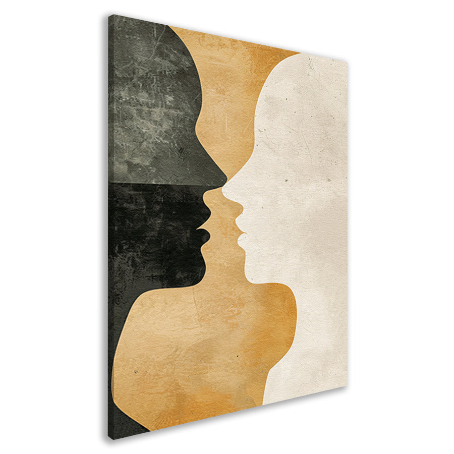 Abstracte silhouetten in harmonieuze contrasten canvas