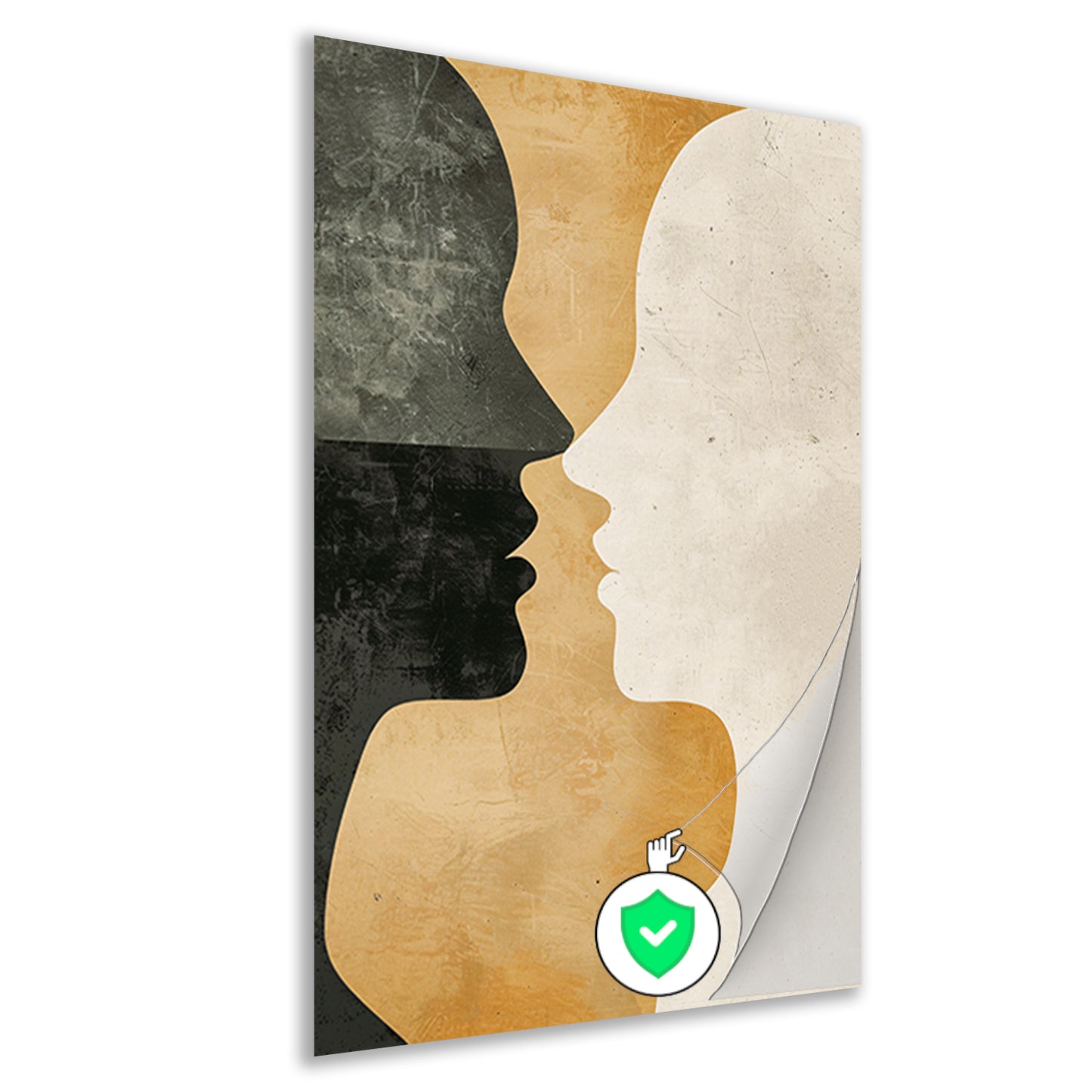 Abstracte silhouetten in harmonieuze contrasten poster